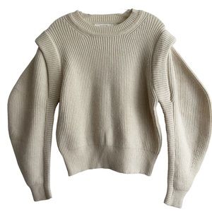 ASTR The Label Cream Winter White Puff Sleeve Sweater L EPC